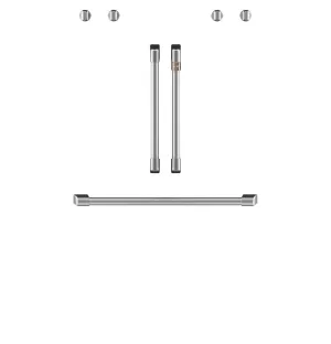 Cafe CXWDFHKPMSS Caf 2 French-Door Handles; 1 - 30" Handle; 4 Knobs - Brushed Stainless Range Accessories heavy duty range knobs