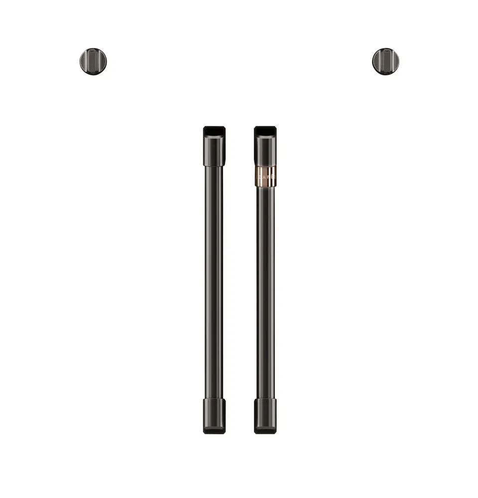 Cafe CXWSFHKPMBT Caf 2 French-Door Handles; 2 Knobs - Brushed Black Range Accessories drip pans for electric ranges