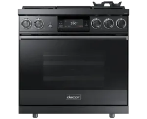 Dacor DOP36M94DAM 36" Pro Dual-Fuel Steam Range, Graphite Stainless Steel, Liquid Propane/High Altitude Professional Ranges commercial oven for home kitchen