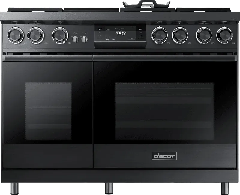 Dacor DOP48M96DHM 48" Pro Dual-Fuel Steam Range, Graphite Stainless Steel, Natural Gas/High Altitude Professional Ranges commercial oven for home kitchen