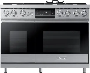 Dacor DOP48M96DHS 48" Pro Dual-Fuel Steam Range, Silver Stainless Steel, Natural Gas/High Altitude Professional Ranges commercial oven for home kitchen