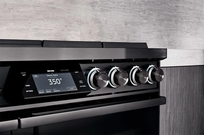 Dacor DOP48M96DLM 48" Pro Dual-Fuel Steam Range, Graphite Stainless Steel, Natural Gas