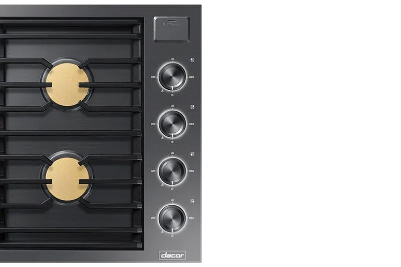 Dacor DTG30M954FM 30" Gas Cooktop, Graphite Stainless Steel, Natural Gas
