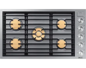 Dacor DTG36M955FS 36" Gas Cooktop, Silver Stainless Steel, Natural Gas Gas natural gas range with griddle