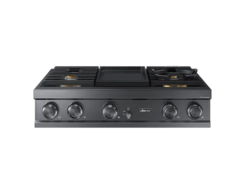 Dacor DTT36M974HM 36" Rangetop, Graphite, High Altitude Natural Gas Gas natural gas range with griddle
