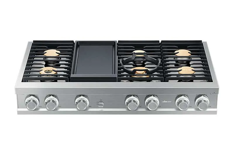 Dacor DTT48M976PS 48" Rangetop, Silver Stainless Steel, Liquid Propane
