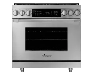 Dacor HDPR36SLP 36" Dual Fuel Pro Range, Silver Stainless Steel, Liquid Propane Professional Ranges commercial oven for home kitchen
