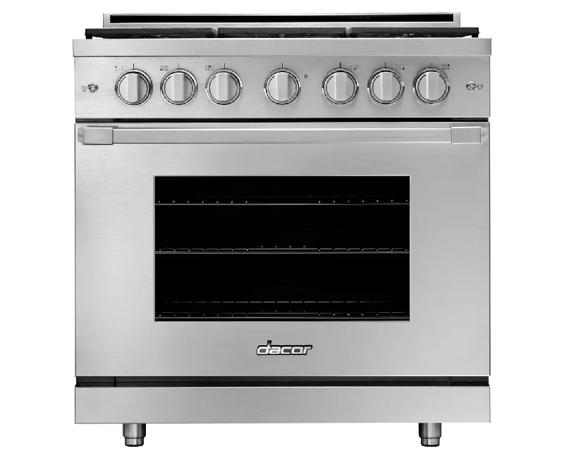 Dacor HGPR36SNG 36" Gas Pro Range, Silver Stainless Steel, Natural Gas Professional Ranges commercial oven for home kitchen