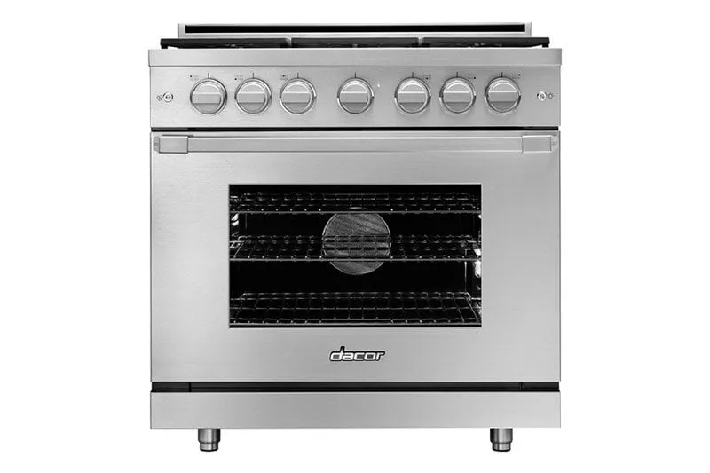 Dacor HGPR36SNG 36" Gas Pro Range, Silver Stainless Steel, Natural Gas