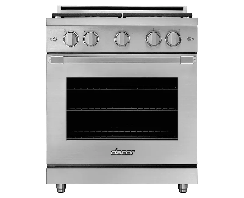 Dacor HGR30PSNG 30" Gas Range, Silver Stainless Steel, Natural Gas Professional Ranges commercial oven for home kitchen