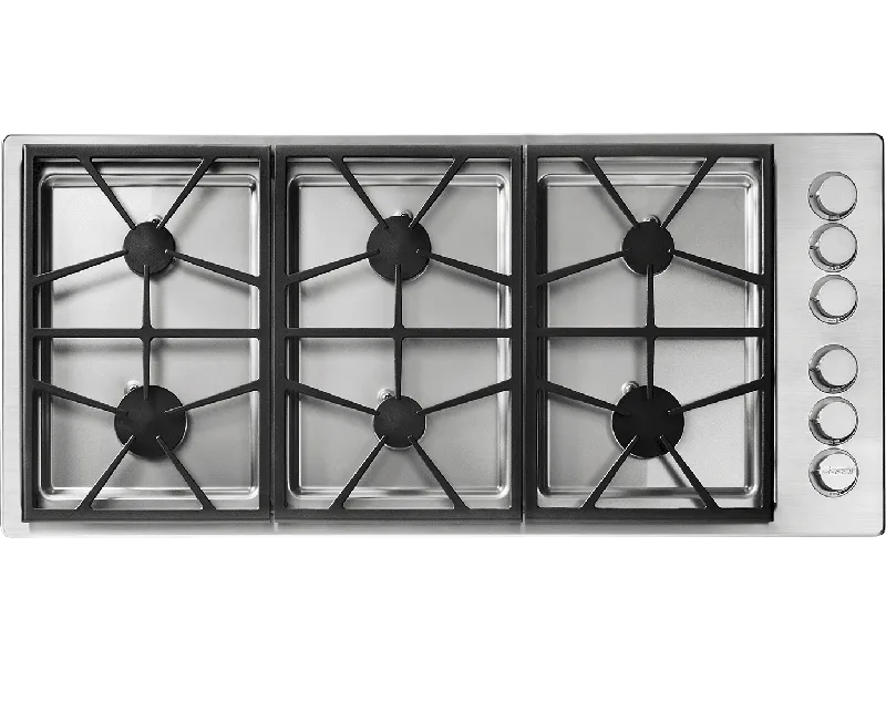 Dacor HPCT466GSLPH 46" Professional Gas Cooktop, Liquid Propane/High Altitude Gas natural gas range with griddle