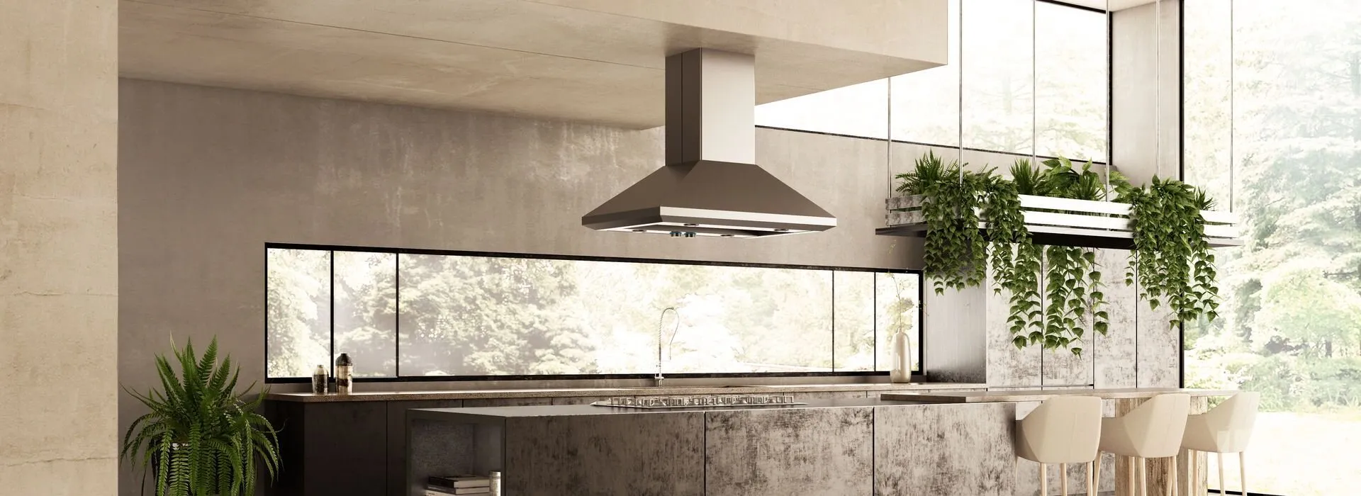 Elica ELI136S2 Leone Island 36" Ss Ducted Hoods stainless steel vent hood ducted