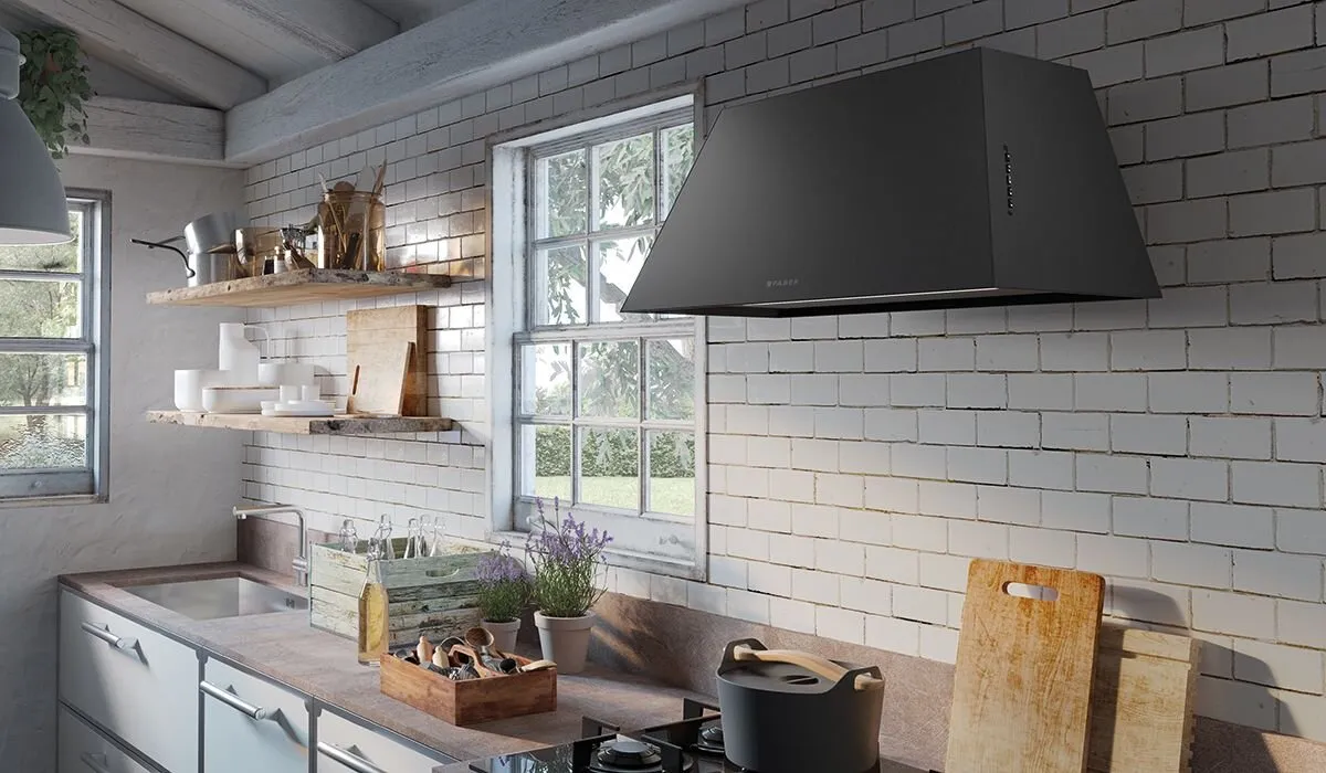 Faber CHLO28BK600 28" Designer Series Wall Hood Painted Black Ventilation Range Hoods high suction kitchen exhaust hood
