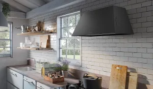 Faber CHLO28BK600 28" Designer Series Wall Hood Painted Black Ventilation Range Hoods high suction kitchen exhaust hood