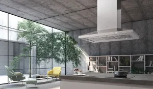 Faber DAMAIS36SSV 36" Pyramid Shape Island Hood With Variable Air Management Ventilation Range Hoods high suction kitchen exhaust hood