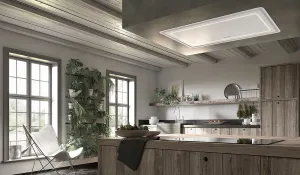 Faber HILTIS36WHNB 36" X 19" Ceiling Mount White Island Hood Ventilation Range Hoods high suction kitchen exhaust hood