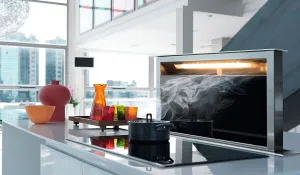Faber SCLX3615BKNBB 36" Downdraft Black Glass Hood Ductless Hoods filterless ductless hood for apartment
