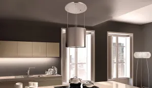 Faber ZOOMIS16SS400B 16" Diameter Round Up/Down Motion Island Hood Ducted Hoods under cabinet ducted hood