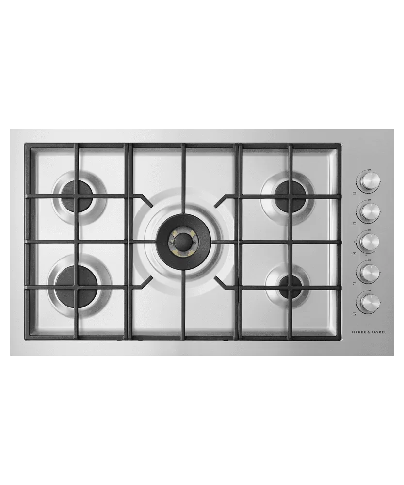 Fisher & Paykel CG365DLPRX2N Gas On Steel Cooktop, 36", Flush Fit, Lpg Gas 4 burner gas range for kitchen