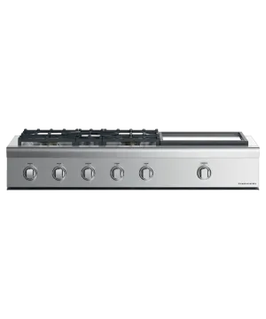 Fisher & Paykel CPV2485GDLN Gas Rangetop, 48", Griddle, Lpg Gas natural gas range with griddle