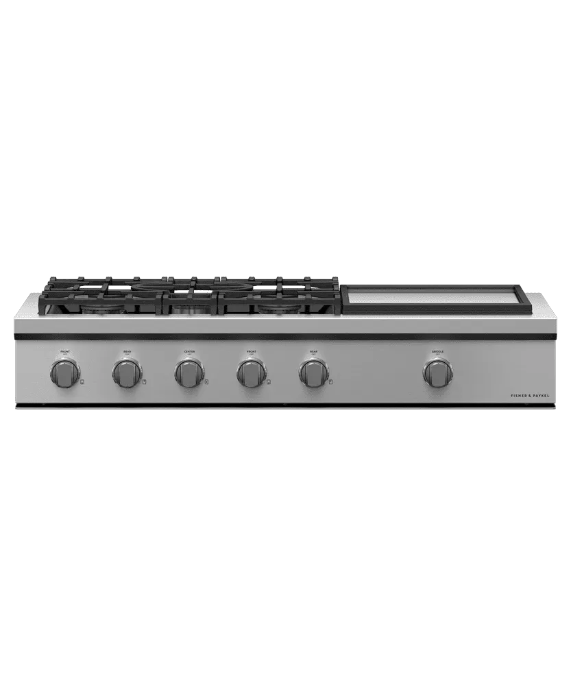 Fisher & Paykel CPV3485GDL Gas Rangetop, 48", Griddle, Lpg Gas 4 burner gas range for kitchen