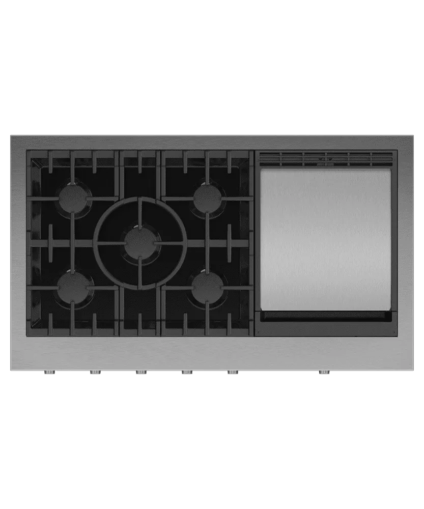 Fisher & Paykel CPV3485GDL Gas Rangetop, 48", Griddle, Lpg