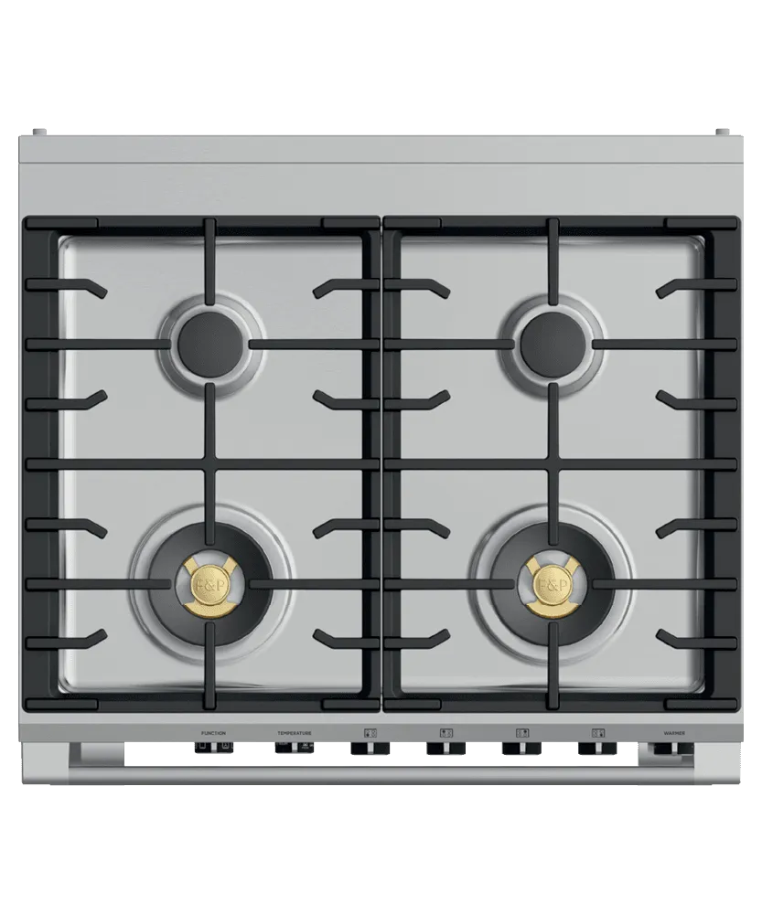 Fisher & Paykel OR30SCG6B1 Dual Fuel Range, 30", 4 Burners, Self-Cleaning