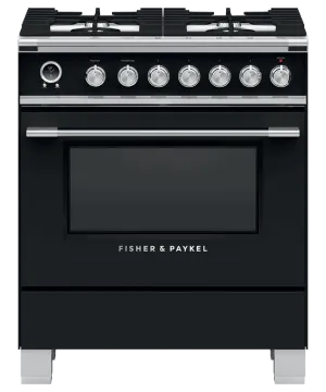 Fisher & Paykel OR30SCG6B1 Dual Fuel Range, 30", 4 Burners, Self-Cleaning Professional Ranges 6 burner professional gas range