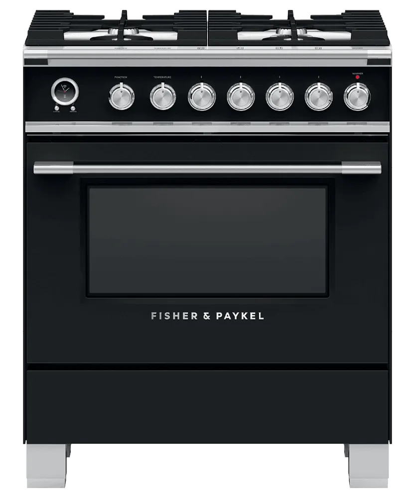 Fisher & Paykel OR30SCG6B1 Dual Fuel Range, 30", 4 Burners, Self-Cleaning Professional Ranges 6 burner professional gas range
