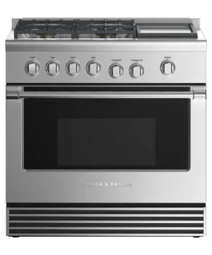 Fisher & Paykel RDV2364GDLN Dual Fuel Range, 36", 4 Burners With Griddle Professional Ranges 6 burner professional gas range