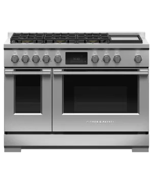 Fisher & Paykel RDV3486GDL Dual Fuel Range, 48", 6 Burners With Griddle Professional Ranges 6 burner professional gas range
