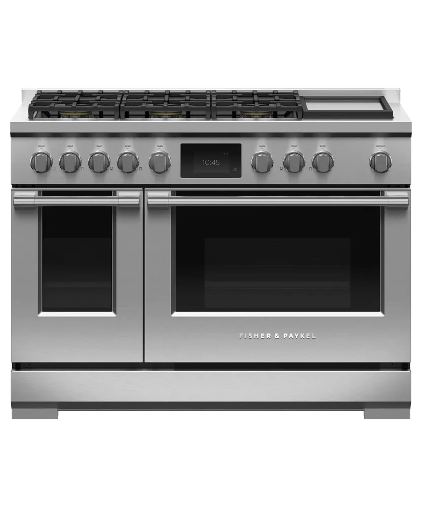 Fisher & Paykel RDV3486GDN Dual Fuel Range, 48", 6 Burners With Griddle Professional Ranges 6 burner professional gas range