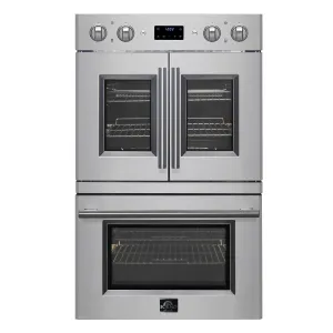 Forno FBOEL134030 Asti 30-Inch Electric French Door Double Oven Wall Ovens convection wall oven with steam assist