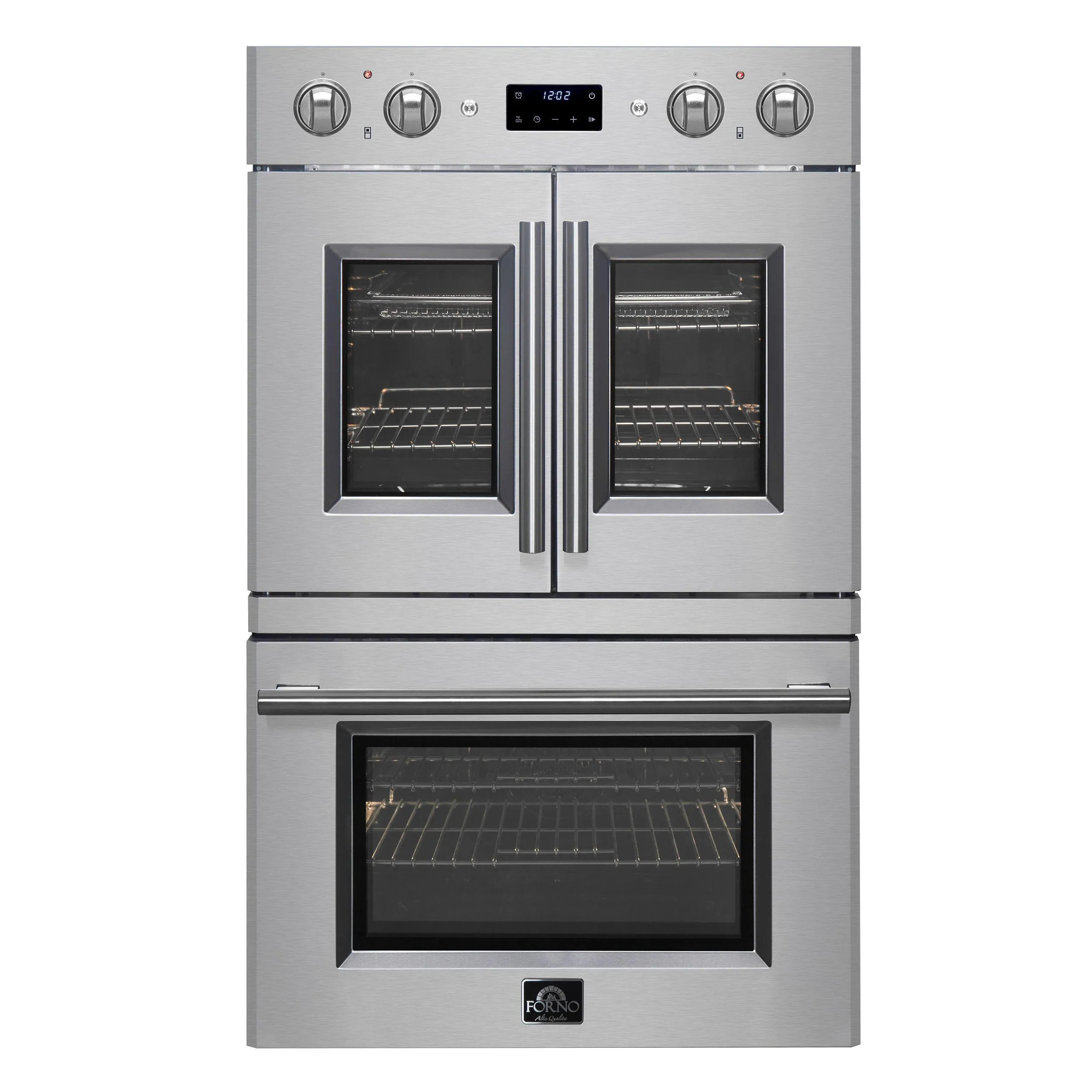 Forno FBOEL134030 Asti 30-Inch Electric French Door Double Oven Wall Ovens convection wall oven with steam assist