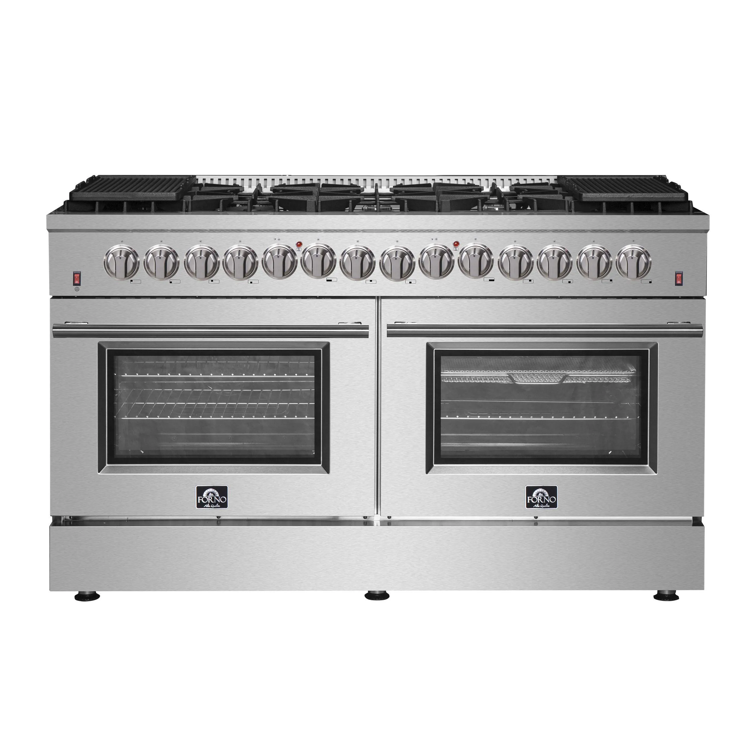 Forno FFSGS615660 Forno Galiano 60" Freestanding Dual Fuel Range Professional Ranges 6 burner professional gas range