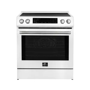 Forno FFSIN090530WHT Espresso Donatello 30-Inch Slide-In Induction Range White Slide In Ranges front control slide-in stove