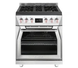 Forzacucina FR304DF 30 Professional Dual Fuel Range Professional Ranges 6 burner professional gas range