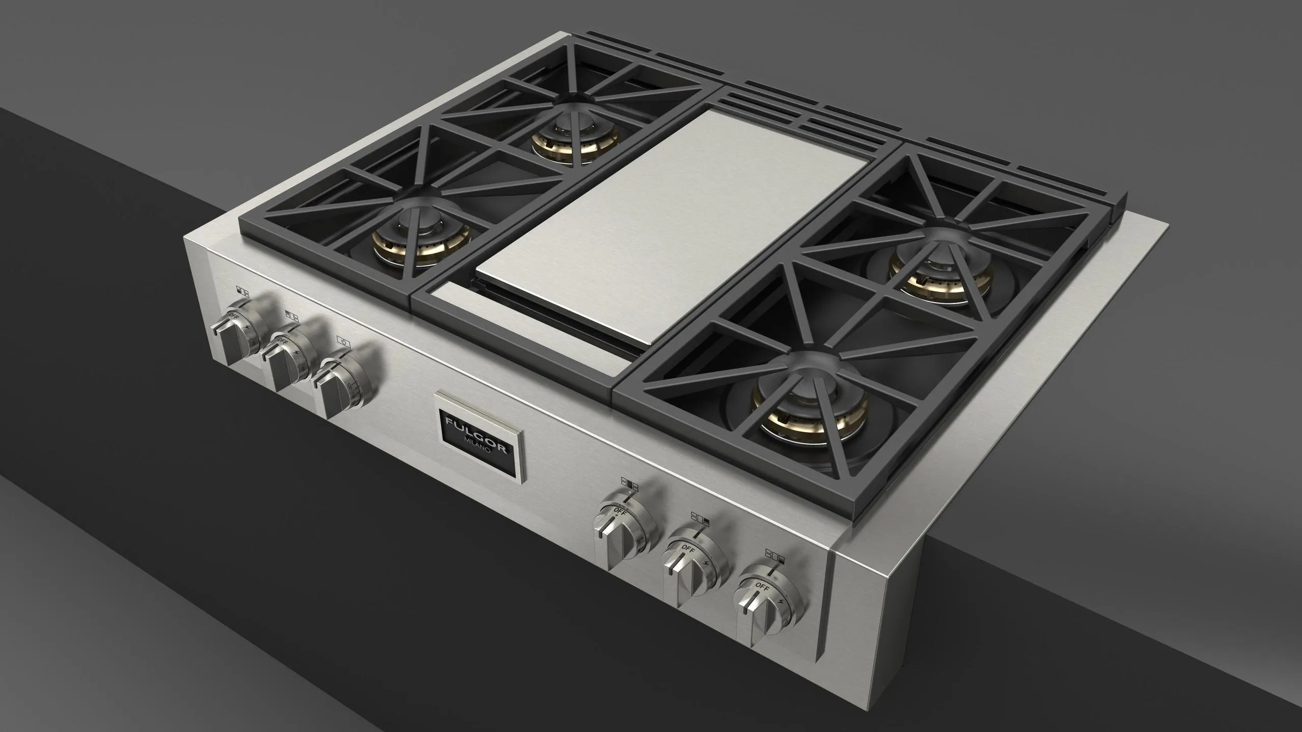 Fulgor Milano F6GRT364GS1 Sofia 36" Pro Gas Rangetop With Griddle Gas 4 burner gas range for kitchen