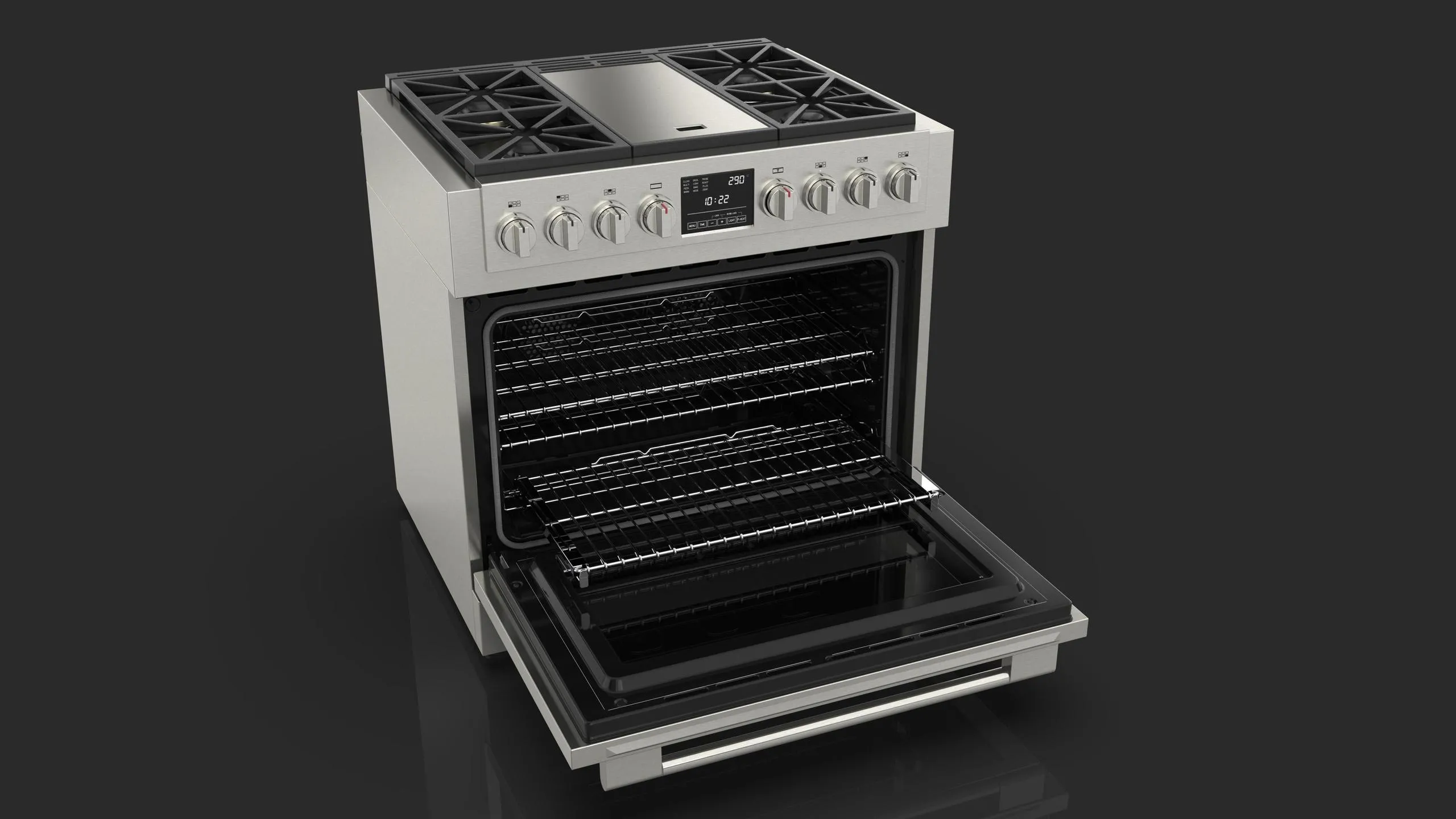 Fulgor Milano F6PDF364GS1 36 Dual Fuel Pro Range With Griddle