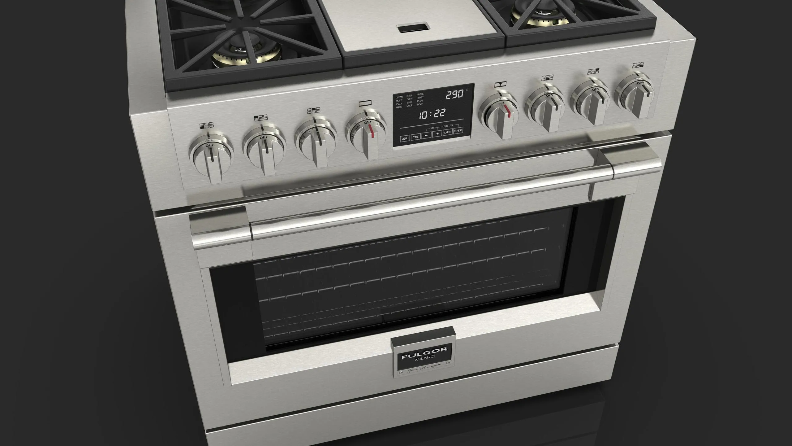 Fulgor Milano F6PDF364GS1 36 Dual Fuel Pro Range With Griddle