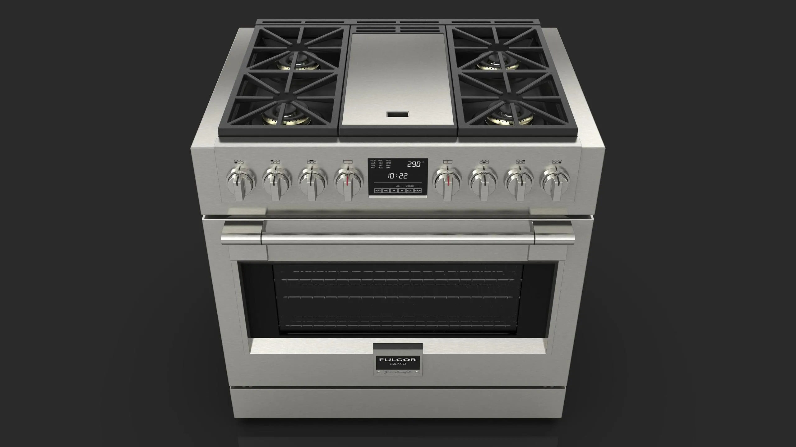 Fulgor Milano F6PDF364GS1 36 Dual Fuel Pro Range With Griddle