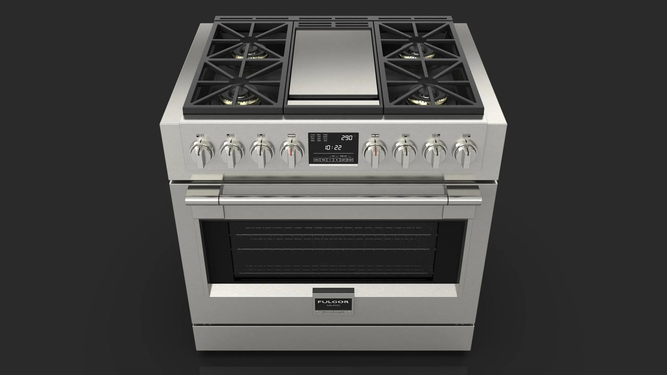 Fulgor Milano F6PDF364GS1 36 Dual Fuel Pro Range With Griddle