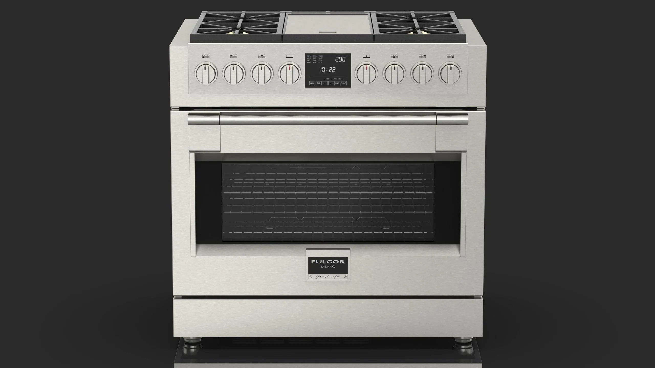 Fulgor Milano F6PDF364GS1 36 Dual Fuel Pro Range With Griddle Professional Ranges 6 burner professional gas range