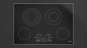 Fulgor Milano F6RT30S2 30" Radiant Cooktop With Brushed Aluminum Trim - Black Glass Electric slide-in electric cooking range