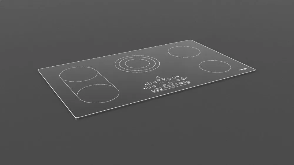 Fulgor Milano F6RT36S2 36" Radiant Cooktop With Brushed Aluminum Trim - Black Glass