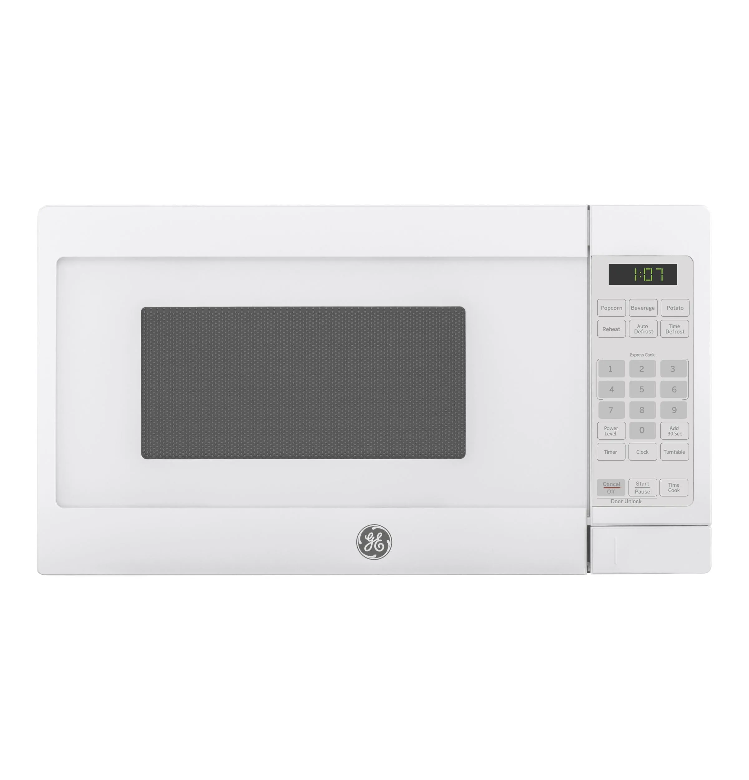 Ge Appliances GCHK07N1WWW Ge 0.7 Cu. Ft. Spacemaker Countertop Microwave Oven Microwave Ovens smart sensor microwave oven