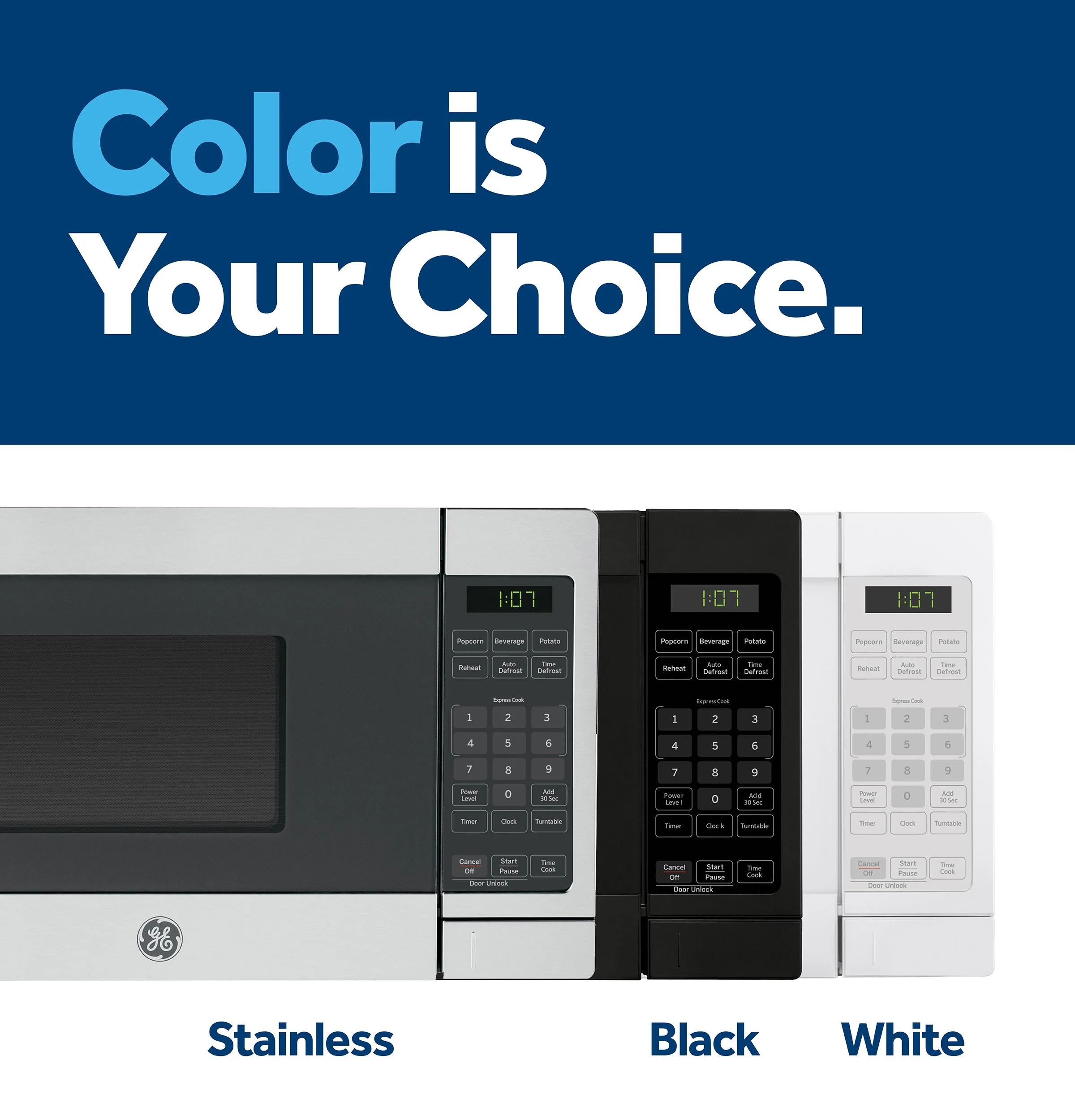 Ge Appliances GCST07N1WBB Ge 0.7 Cu. Ft. Capacity Countertop Microwave Oven