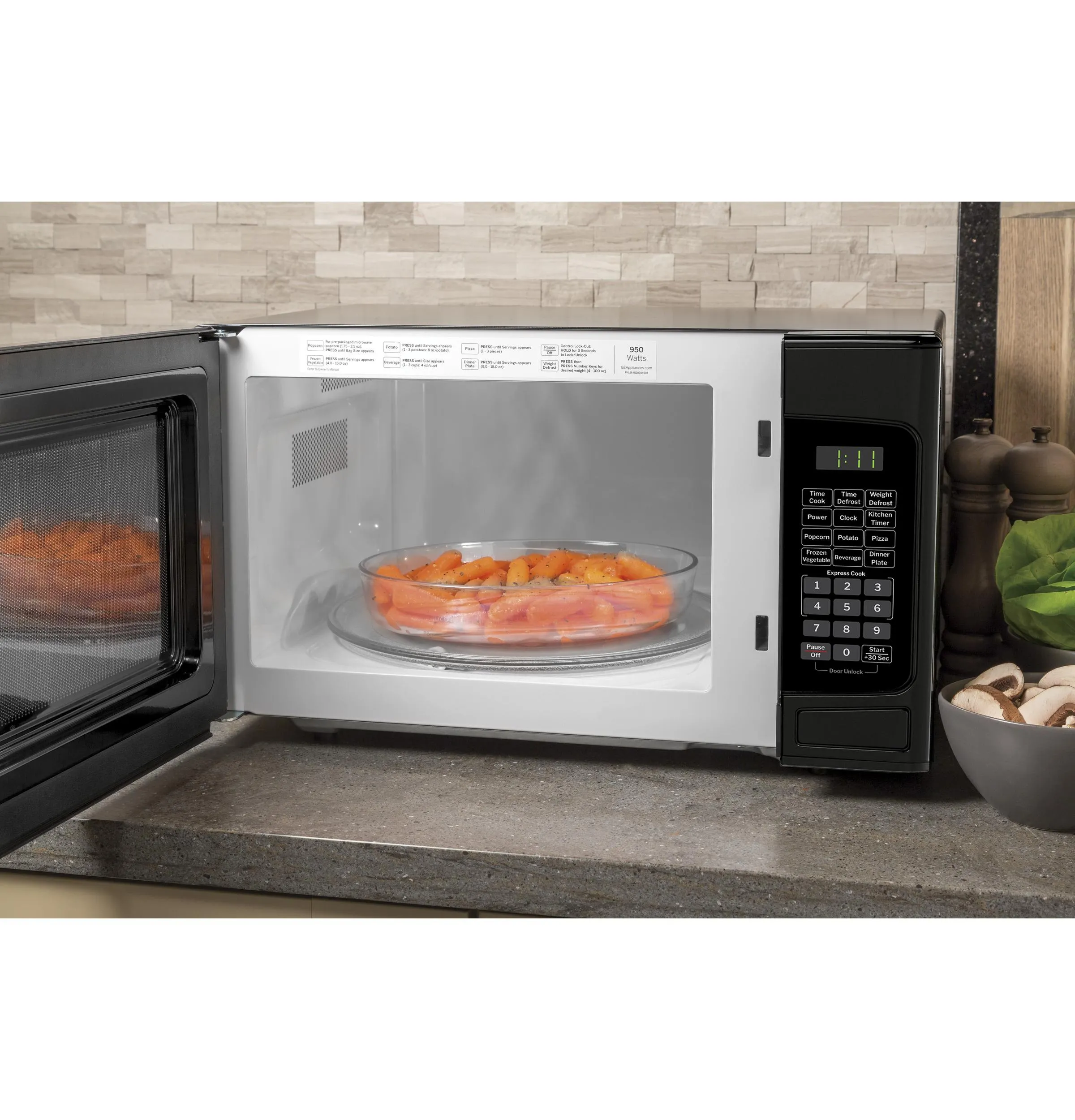 Ge Appliances GCST11N1WBB Ge 1.1 Cu. Ft. Capacity Countertop Microwave Oven