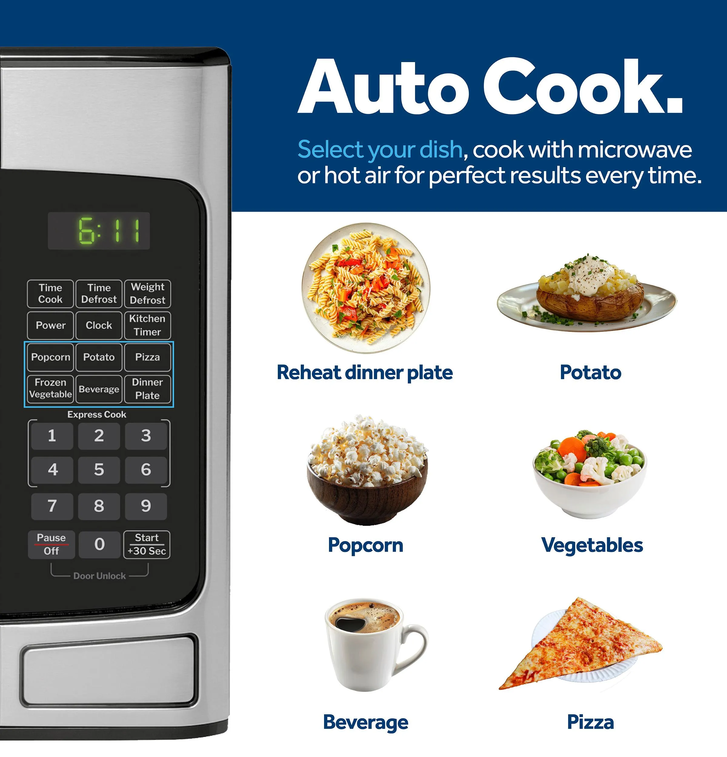 Ge Appliances GCST11X1WSS Ge 1.1 Cu. Ft. Capacity Countertop Microwave Oven