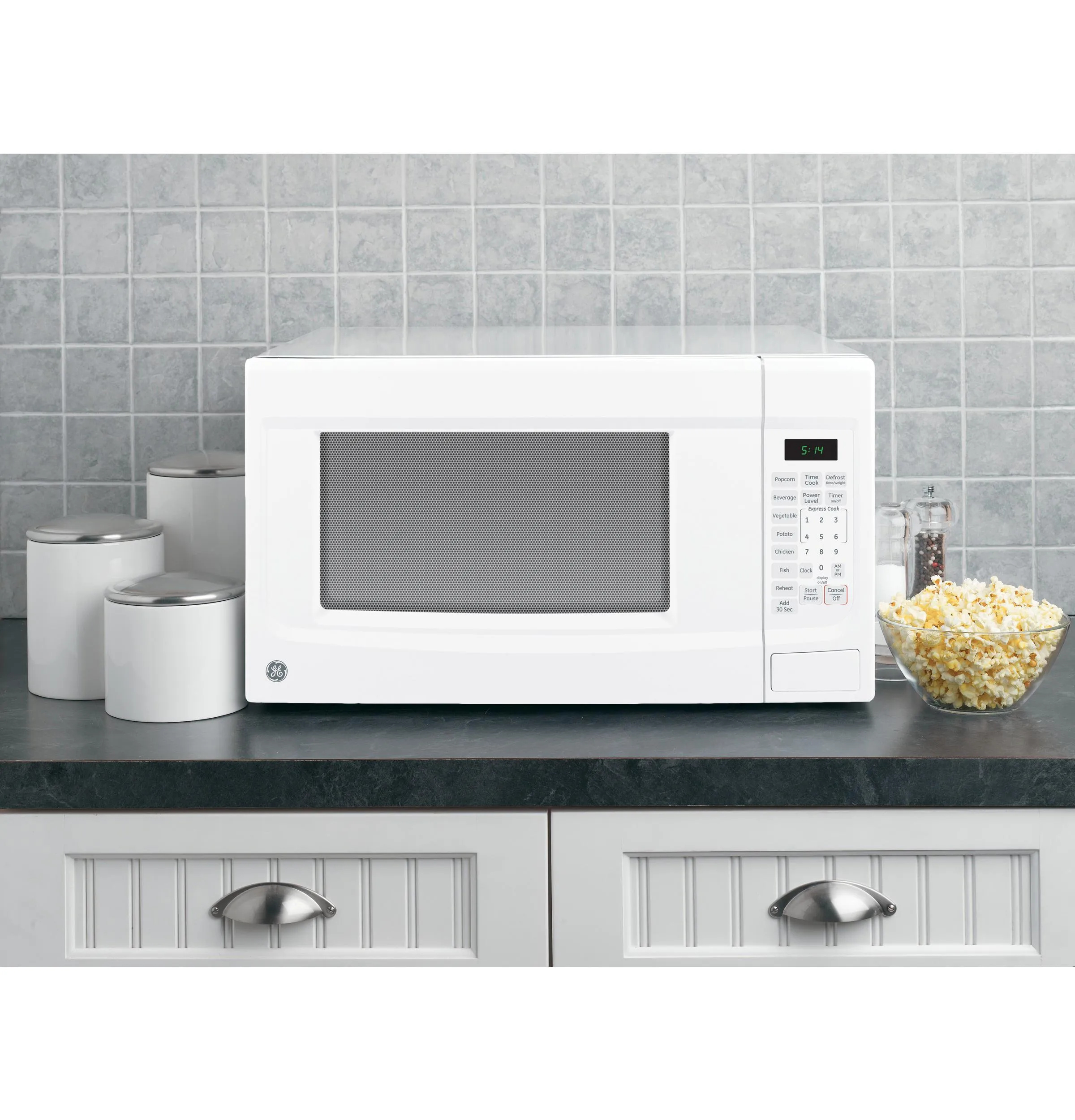 Ge Appliances GCST14S1WWW Ge 1.4 Cu. Ft. Countertop Microwave Oven